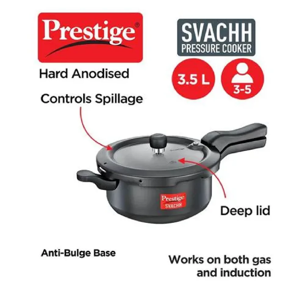 Prestige Svachh Pressure Cooker - Hard Anodised, Induction Base, Durable, 3.5 L-2.webp